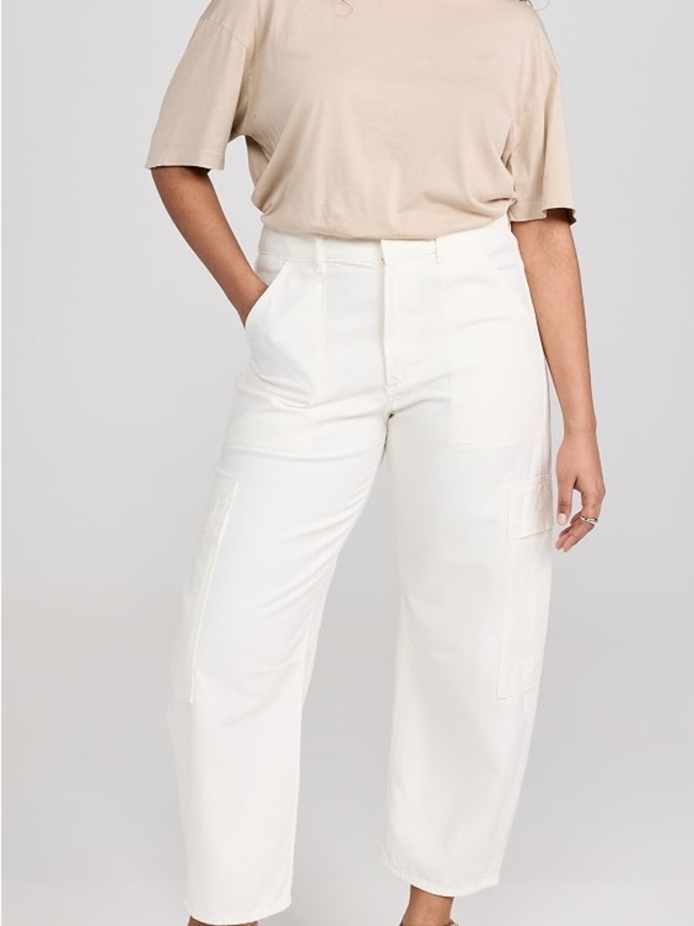 Citizens Of Humanity White Marcelle Barrel Cargo Pants - Picture 6 of 7